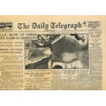 Dambusters vintage Daily Telegraph printed Tuesday May 18, 1943 the day after the Dambuster raid