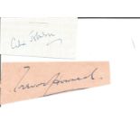 Trevor Howard and Celia Johnson small signature pieces with unsigned photo from Brief Encounter.