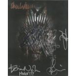 Game of Thrones 10x8 signed colour photo signed by 7 past and present cast members includes Kristian