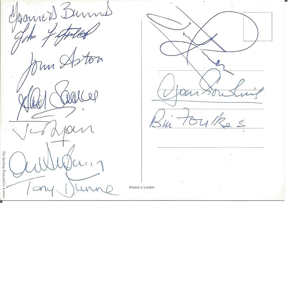 Football Autographed Manchester United 1968 Postcard, A Superbly Designed Modern Postcard