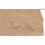 Emile Zola signed vintage autograph album page. Comes with biography print out. Good Condition.