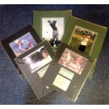 Golf collection 5 mounted signed photos and signature pieces from Andy North, Sandy Lyle, Wayne