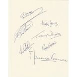 Football Autographed Tottenham 1961, A Large Page Measuring 8. 5 " X 6. 5" Signed By Tottenham's