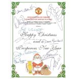 Football Autographed Manchester United, Signed Christmas Card Issued By The Association Of Former