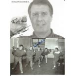 Football 9 Signed Photos Geoff Hurst, Tony Marchi, Sylvan Anderson, Geoff Pike, Bobby Mason, Ivor