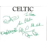 Football Autographed Celtic 1967, A Large Page Measuring 9. 5 " X 7" Signed By Celtic's 1967