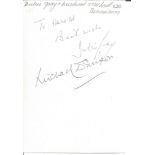 Michael Dennison and Dulcie Gray signed page to Harold. Comes with biography print out. Good