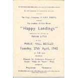 Multiple signed 1943 HMS Europa Happy Landings programme. Signed inside by many of the performers