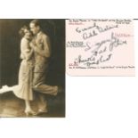 1926 Lady Be Good autograph album page signed by Fred Astaire, Adele Astaire, William Kent to one