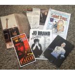 Comedy signed collection. 6 items assorted flyers and newspaper photos. Names include Lenny Henry,