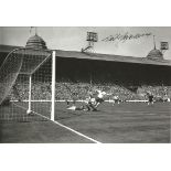 Football Autographed 12 X 8 Photo, Nat Lofthouse, A Superb Image Depicting The Centre Forward And