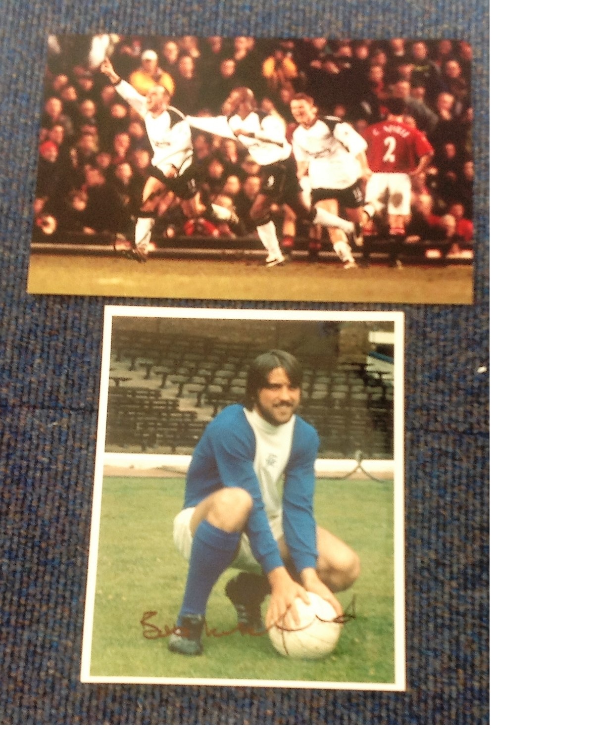 Football signed photo collection. 2 photos. One signed by Danny Murphy the other by Bob Latchford.