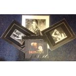 Snooker collection 4 mounted photos signed by John Virgo, Stephen Hendry, John Parrott and Willie