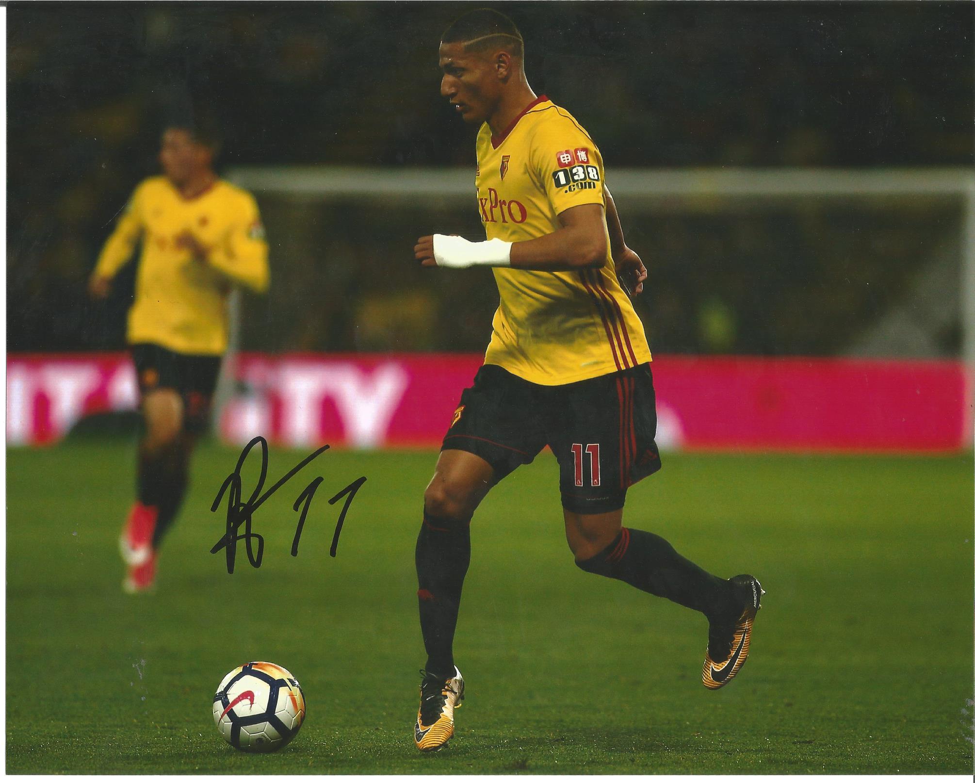 Andre Gray & Richarlison 2 Signed Watford 8x10 Photos. Good Condition. All signed pieces come with a - Image 2 of 2