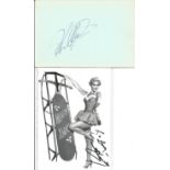 Howard Keel autograph album page and Jane Powell 6 x 4 signed photo to Gary with grainy copies of