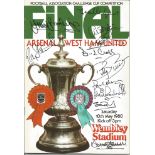 Football Autographed West Ham United 1980, Official Programme For The 1980 Fa Cup Final Against