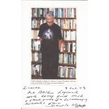 Dervla Murphy author signed card with hand written note with 6 x 4 colour magazine photo. Comes with