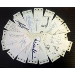 Football collection 17 adhesive labels signed by some of the greats of the British game includes