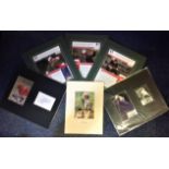 Golf Collection 6 signed mounted colour photos and signature pieces from some legends of the game