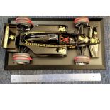 Motor Racing Ayrton Sennas 1985 Lotus John Player Special 97T Formula One scale mode in 1/8 size.
