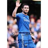 Football Frank Lampard 16x12 signed colour photo pictured in action for Chelsea. Good Condition. All