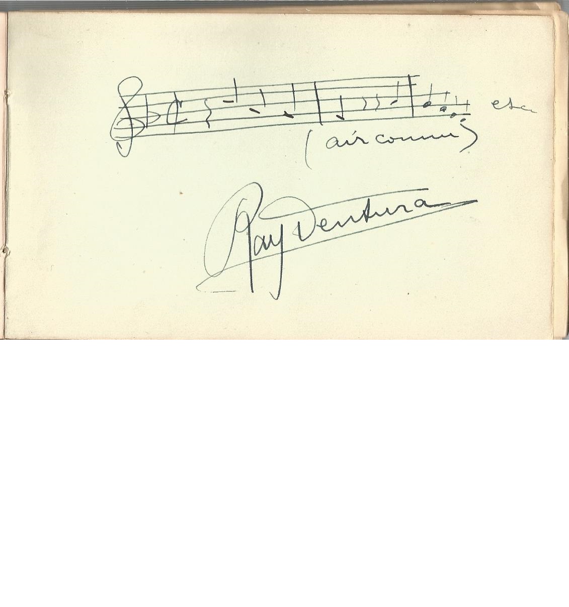 1930/40s vintage autograph album. About 35 autographs, some music from 1930s, few annotated - Image 2 of 4