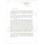 Adolf Vrana WW2 Battle of Britain Czech ace signed 1993 typed letter to BOB historian Ted