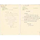 Historical autograph collection, 12 typed and handwritten letters, needs research. Includes Duke