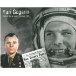 Astronaut photos, four 10 x 8 modern photos unsigned. Yuri Gagarin Montage, Two Richard Gordon