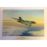 Falklands Bomber Vulcan XM607 Port Stanley raid print by Keith Aspinall, approx. 17 x 12 inches