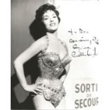 Gina Lollobrigda signed 10x8 b/w photo. Italian actress, photojournalist and sculptor. She was one