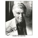 Charlton Heston signed 10x8 b/w photo. October 4, 1923 - April 5, 2008)was an American actor and