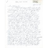 Ken Brown WW2 Dambuster 617 sqn hand written letter to 617 Sqn historian Jim Shortland. Includes