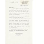 P W Pop Derham 617 sqn typed signed letter to 617 Sqn historian Jim Shortland. Includes references