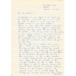 Jock Calder 617 sqn hand written letter to 617 Sqn historian Jim Shortland. Includes references to