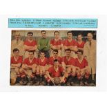 Manchester United Busby Babe 7x4 signed vintage newspaper colour team sheet signed by Mark Jones,