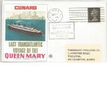 Queen Mary, two 1967 covers with information cards detailing the Last Transatlantic Voyage & the