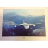 Victor bomber print by Keith Aspinall, approx. 17 x 12 inches signed by Keith Aspinall. Good