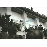 Autographed 12 x 8 photo football, BILLY McNEILL, a superb image depicting the Celtic captain