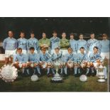 Autographed 12 x 8 photo football, MANCHESTER CITY 1969, a superb image depicting players posing the