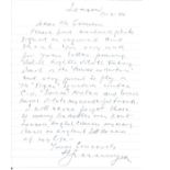 Henryk Szczesny 74 Sqn Battle of Britain hand written letter to BOB historian Ted Sergison with good