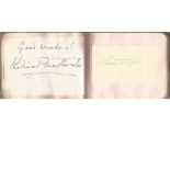 Autograph album a finely bound small blue album with gilt name embossed to front. Over 80