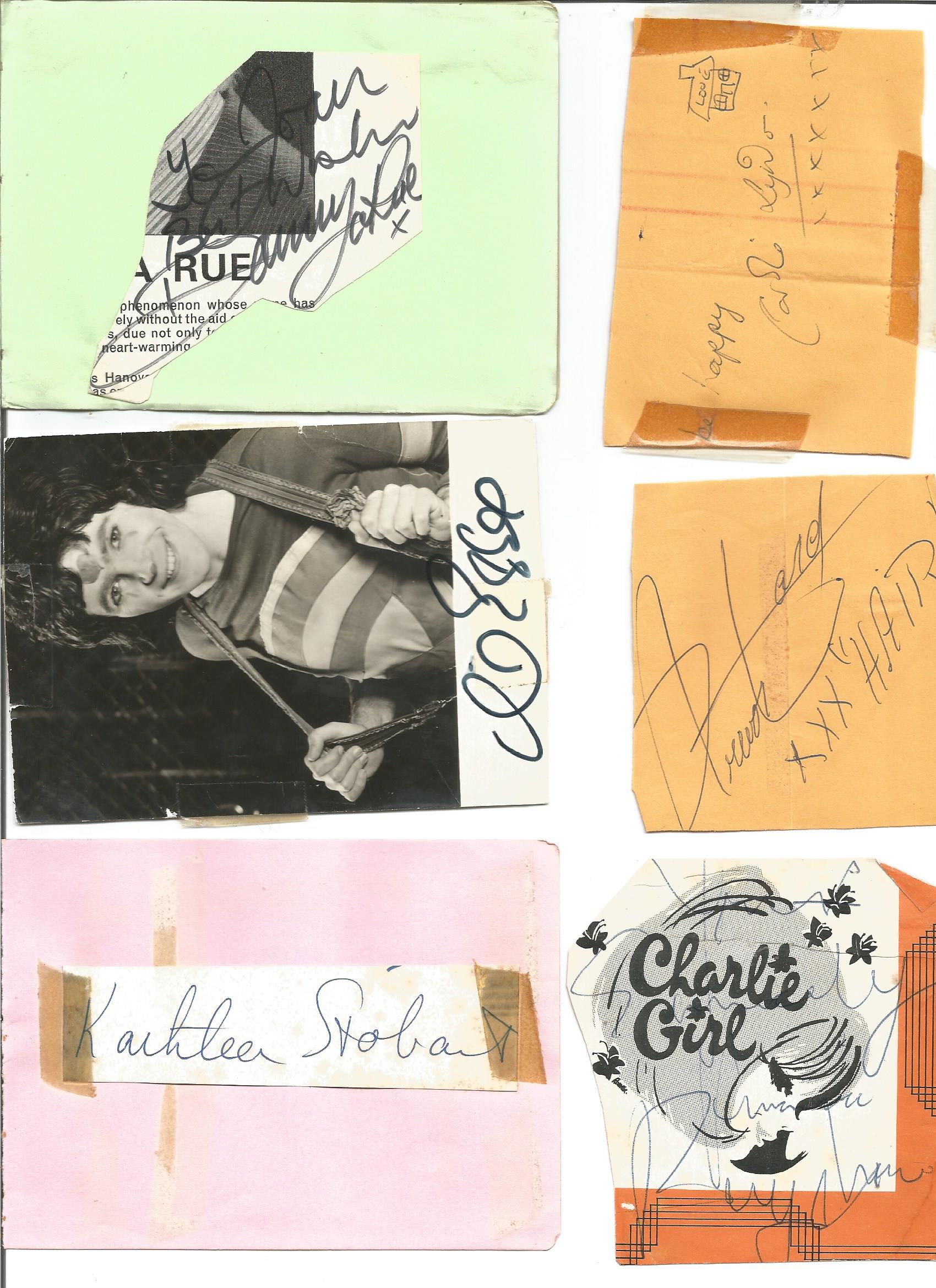 Entertainment autograph collection, 30+ pieces, pages, photos, some very small and scruffy. Includes - Image 2 of 6