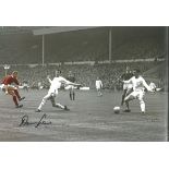 Autographed 12 x 8 photo football, DENIS LAW, a superb image depicting Law opening the scoring in