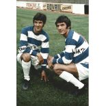 Autographed 12 x 8 photo football, ROGER & IAN MORGAN, a superb image depicting the twins of