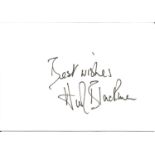 Honor Blackman signed 6x4 white card. English actress, widely known for the roles of Cathy Gale in