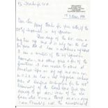 Peter Durose 617 sqn hand written letter to 617 Sqn historian Jim Shortland. Includes references