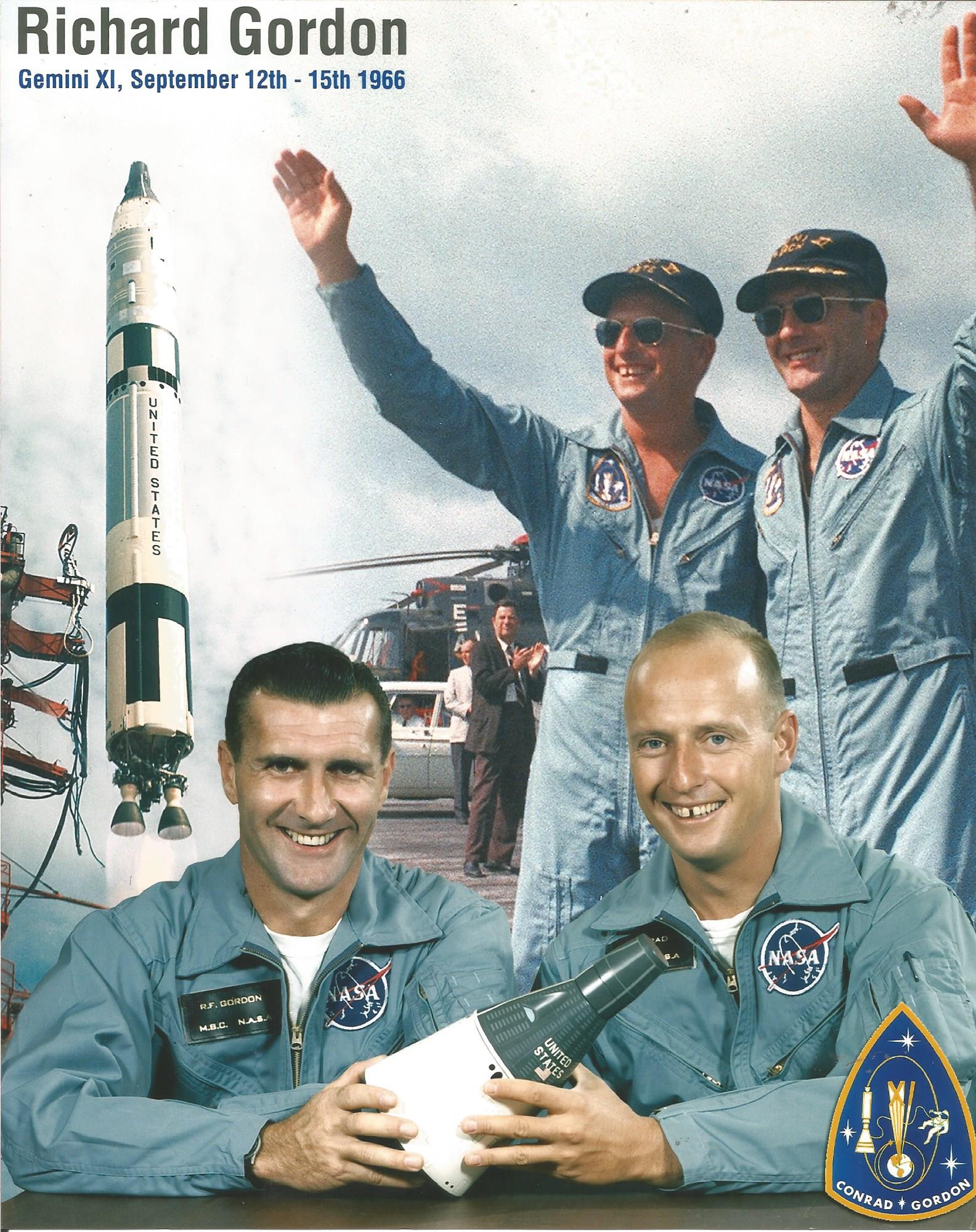 Astronaut photos, four 10 x 8 modern photos unsigned. Yuri Gagarin Montage, Two Richard Gordon - Image 3 of 4