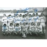 Autographed 12 x 8 photo football, LEEDS UNITED 1974, a superb image depicting the 1974 First