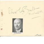 Composer Sir Adrian Boult vintage autograph album page with small magazine photo affixed. Comes with